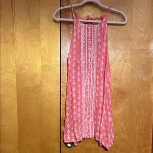 Lagaci XL Coral Pink Embroidered Swim Coverup